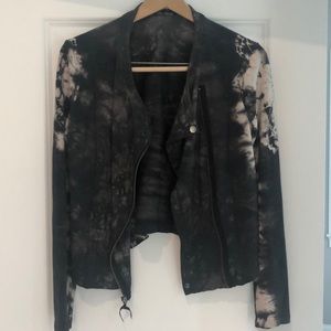 Tie dye moto jacket